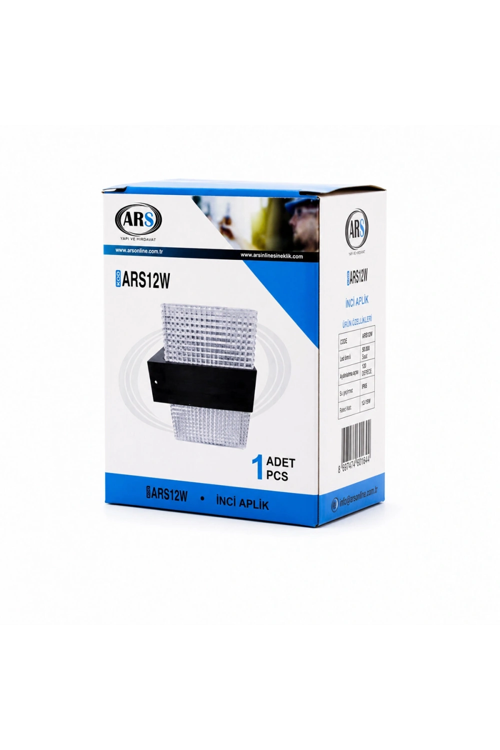 Egonex Ars-348956 ( Ip66 ) ( 50.000 Saat Led Ömrü ) ( 10w ) İnci Led Aplik Duvar Lambası*50