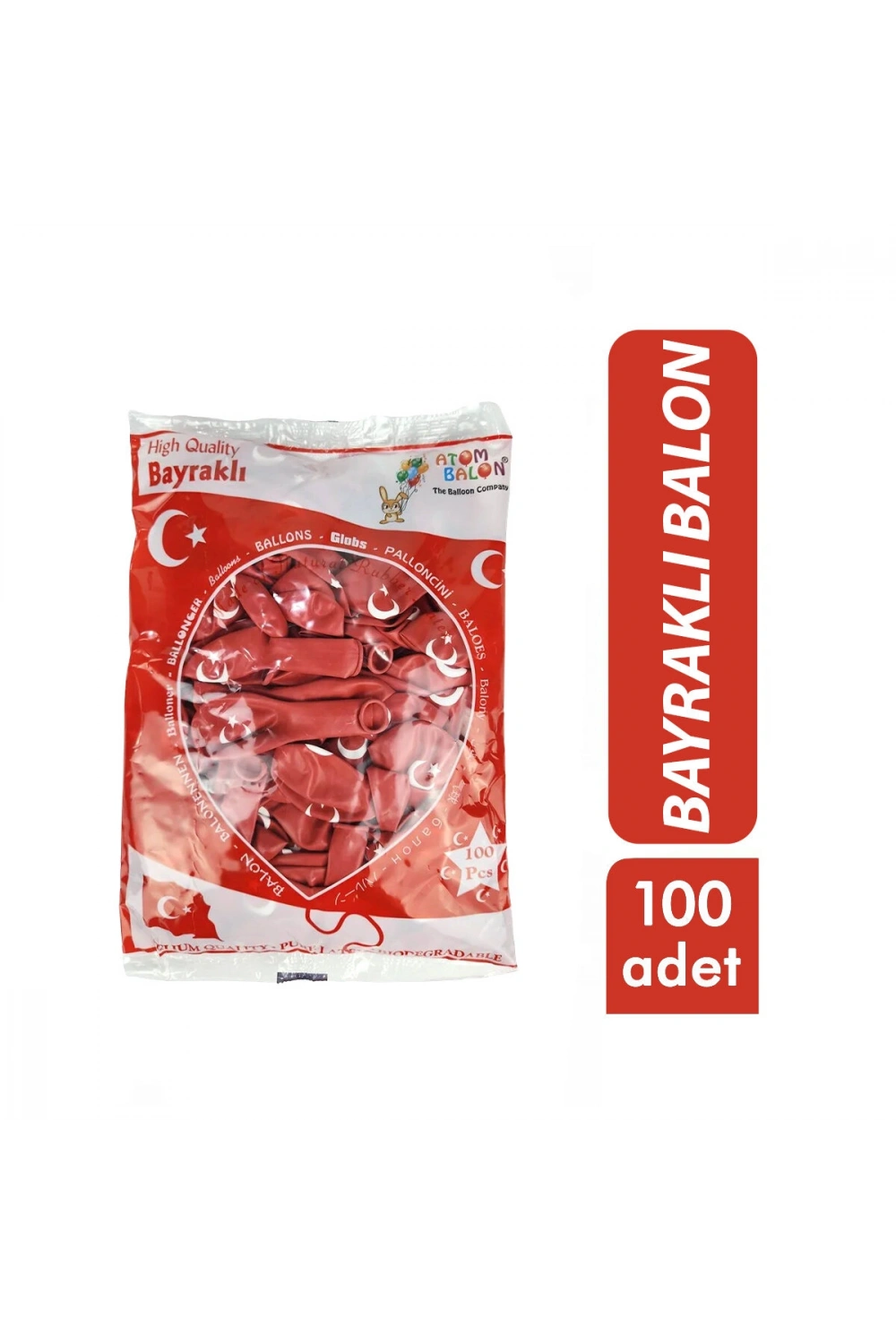 Egonex Atom ( Bayraklı ) Balon 12inc 100pcs*1x40