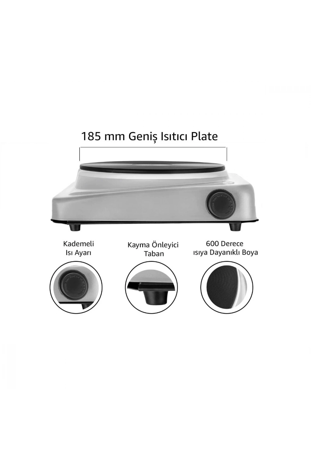 Egonex Awox Lotus Tek Gözlü Elektrikli Ocak Plate 185mm.1500w*6