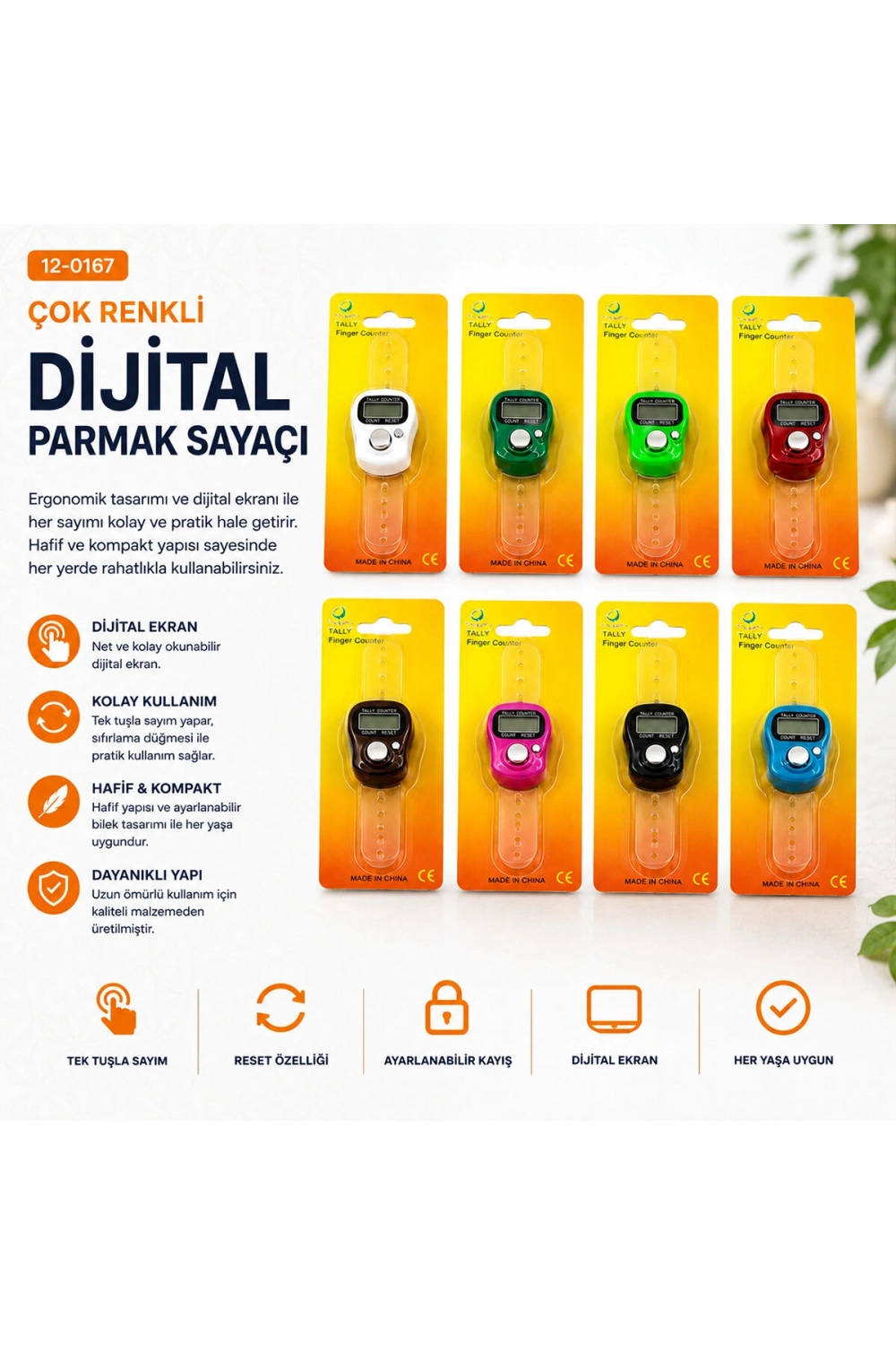 Egonex Baysa-012 ( Zikirmatik Dijital ) Parmak Sayaçı*50x20 2777