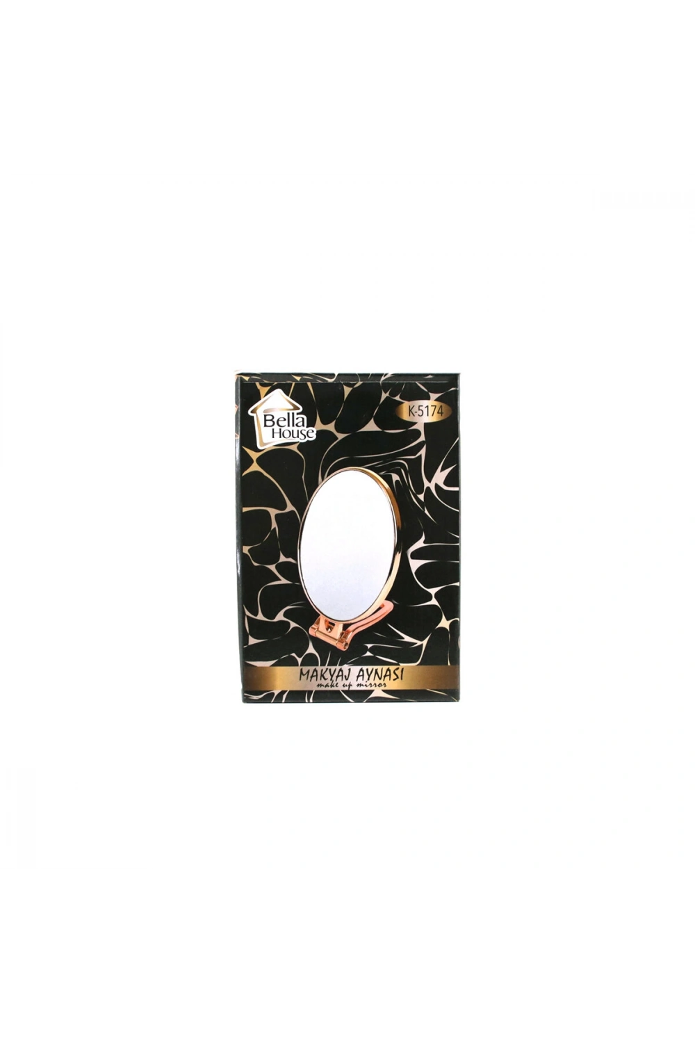 Egonex Bella House K-5174 ( Oval & Bakır ) ( 6.5=16.5x13cm ) Makyaj Aynası ( Çift Taraflı ) ( Katlanır Ayaklı )*72