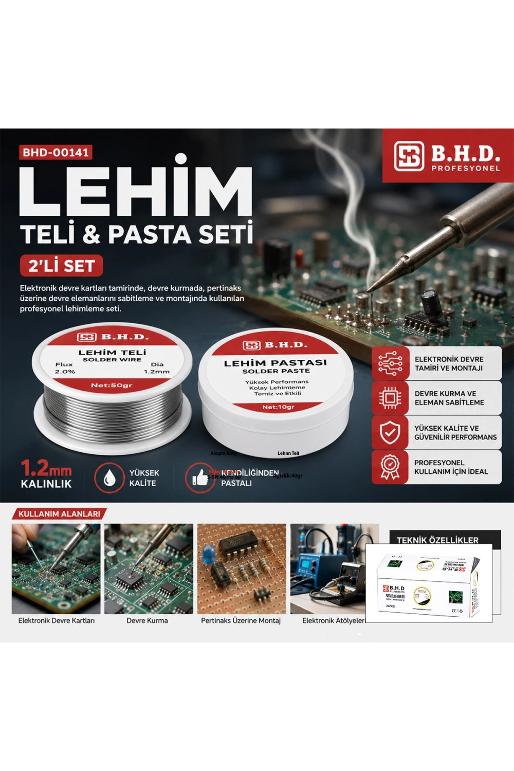 Egonex Bhd-00141 ( 2li Set ) ( Hayva ) Lehim Teli & Pasta Seti*24x12