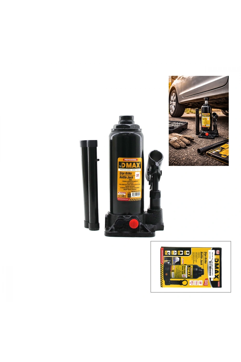 Egonex Bhd-00370 ( 3 Ton  & Şişe ) Hidrolik Kriko ( Taban 115x137 )*8