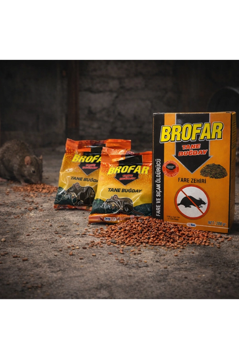 Egonex Brofar ( Tane Buğday ) Fare & Sıçan Zehiri & Yem 200gr*100