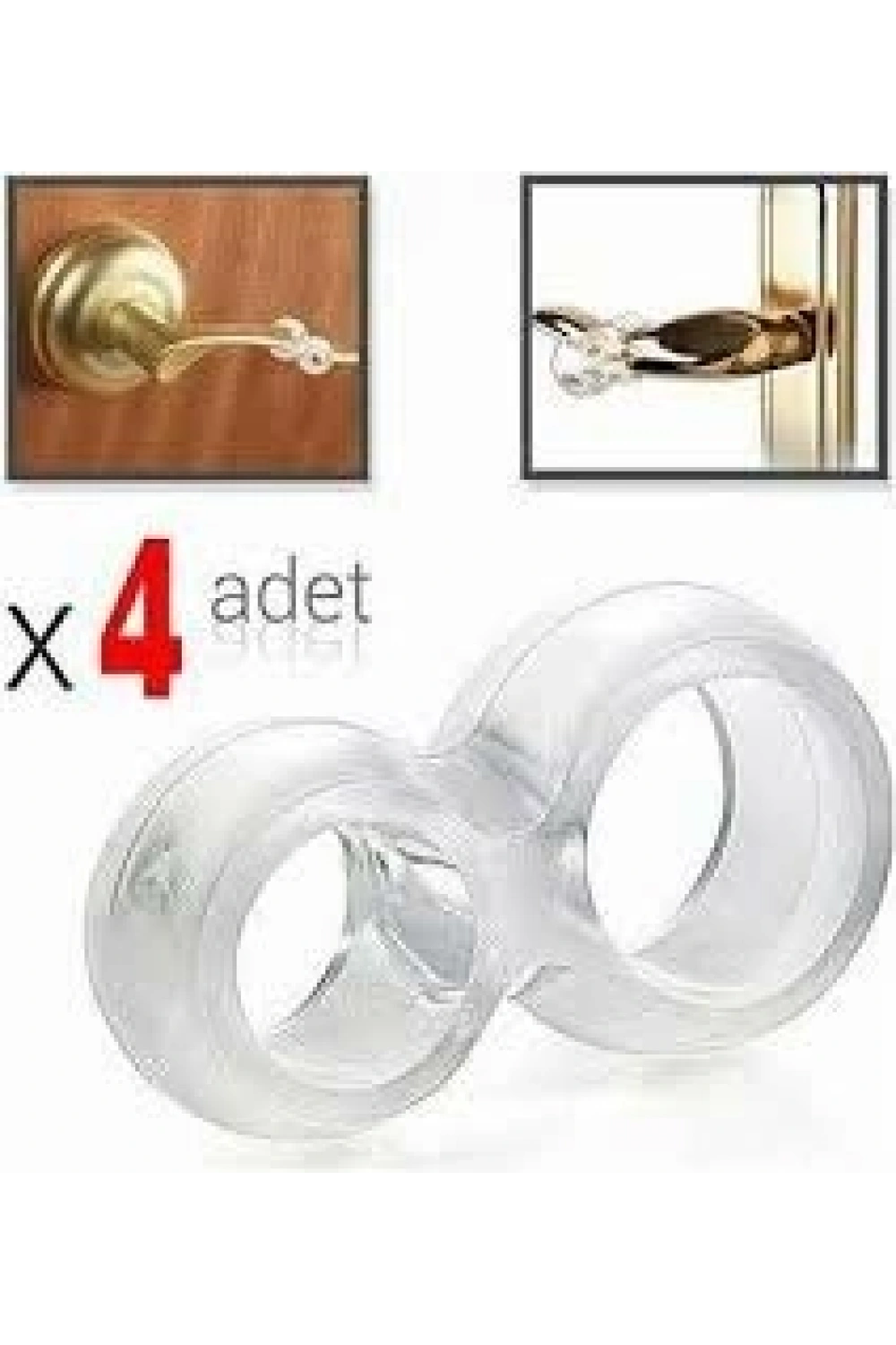 Egonex Burçin Erk-044 ( 4pcs ) ( Şeffaf Silikon Plastik ) Kapı Pencere Stoperi*24x1