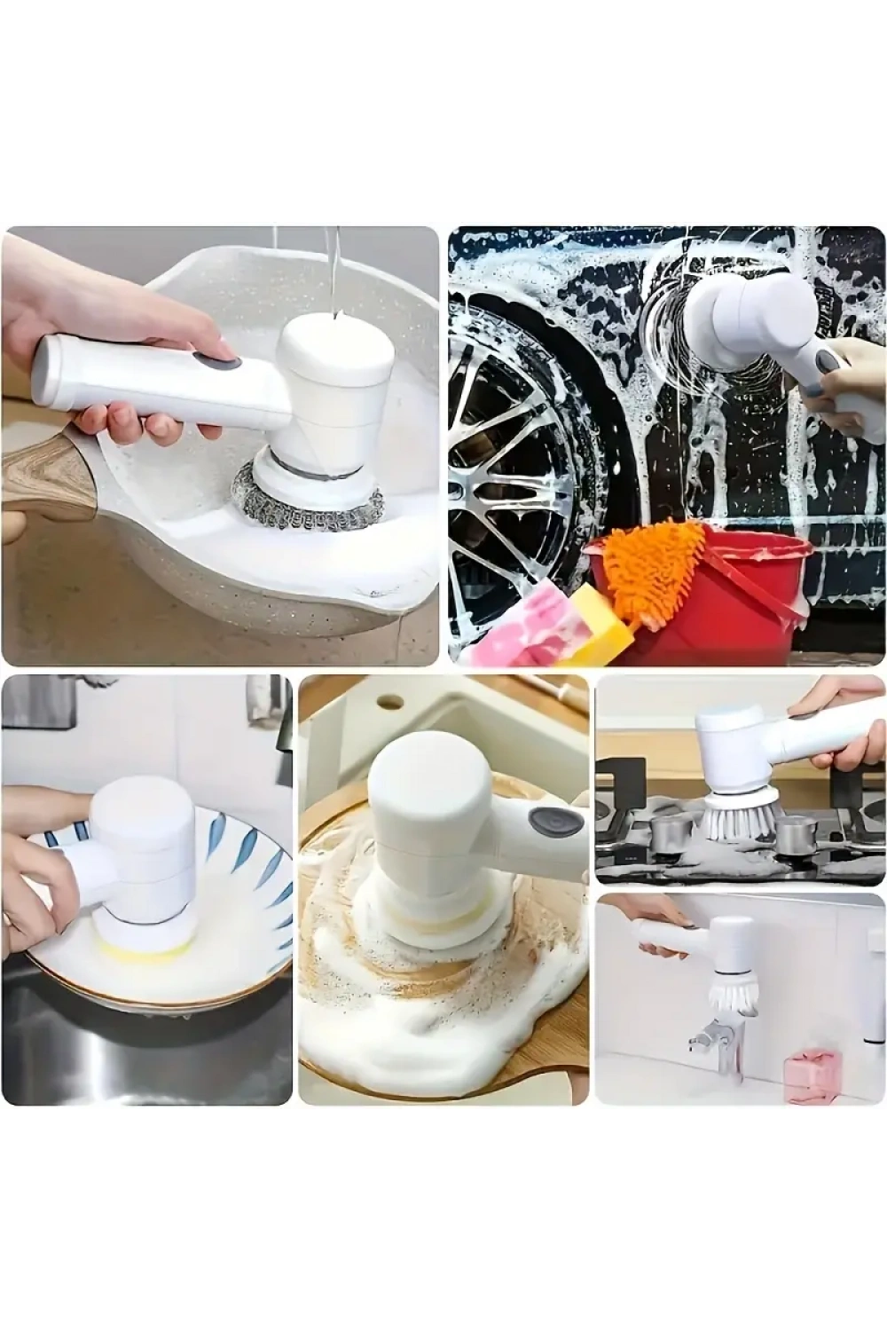 Egonex Çok Fonksiyonlu Banyo Mutfak Lavabo Şarjlı Temizlik Fırçası