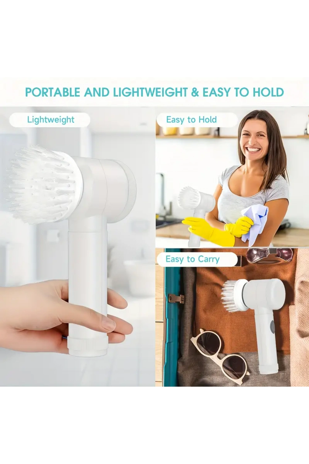 Egonex Çok Fonksiyonlu Banyo Mutfak Lavabo Şarjlı Temizlik Fırçası