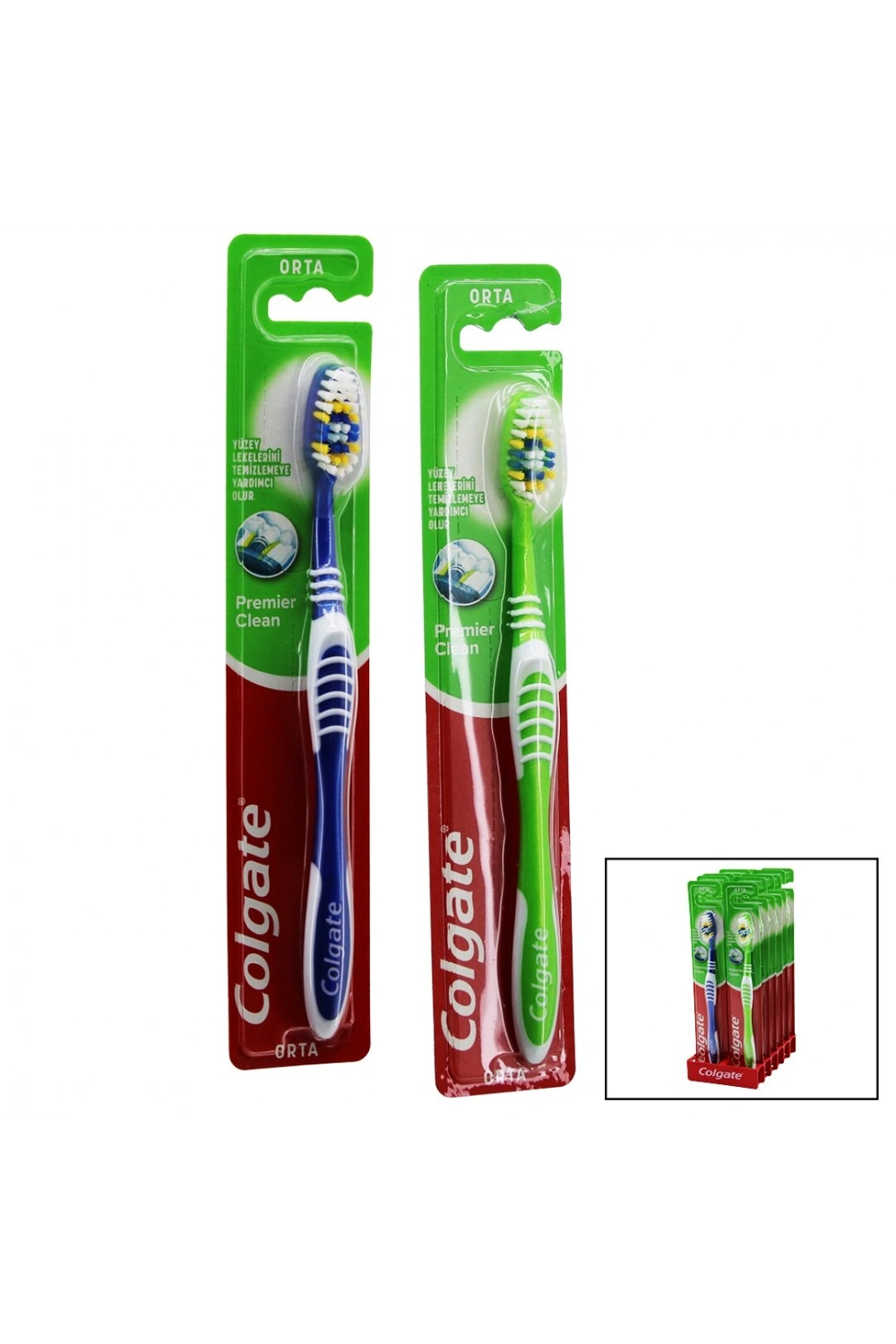 Egonex Colgate ( Premier Clean ) ( Orta ) Diş Fırçası ( Dil Temizleyicili Arka Yüzey )*12=k