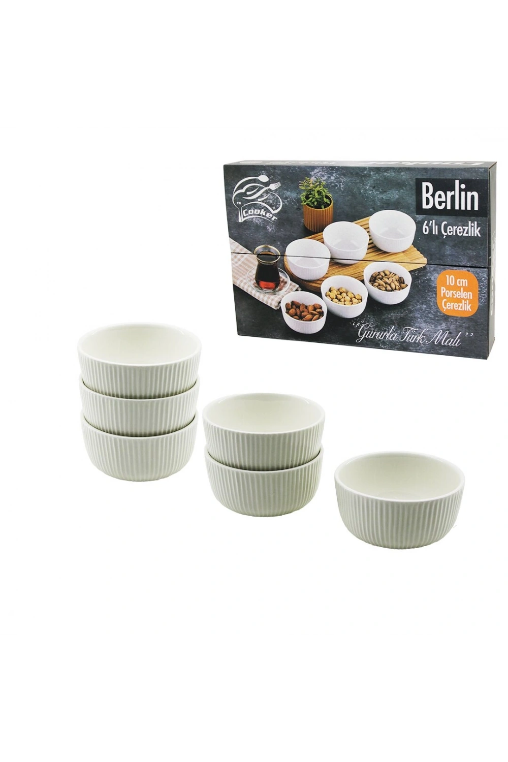 Egonex COOKER CKR-3788 ( 6PCS ) BERLİN PORSELEN ÇEREZLİK ( 10CM )*12=K