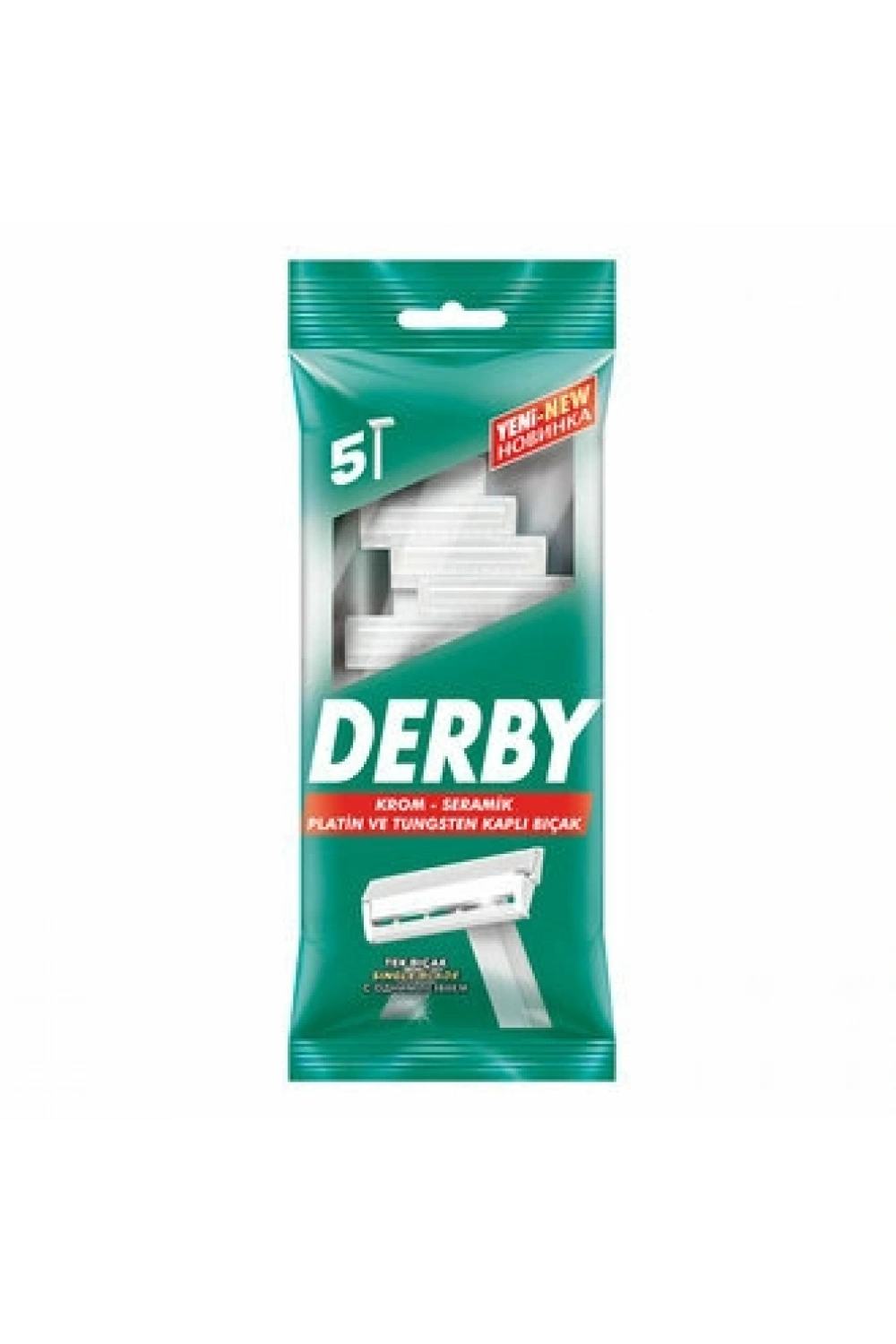 Egonex Derby-101010212 ( Tek Bıçak ) ( 5pcs Poşetli ) Saplı Jilet*14x8