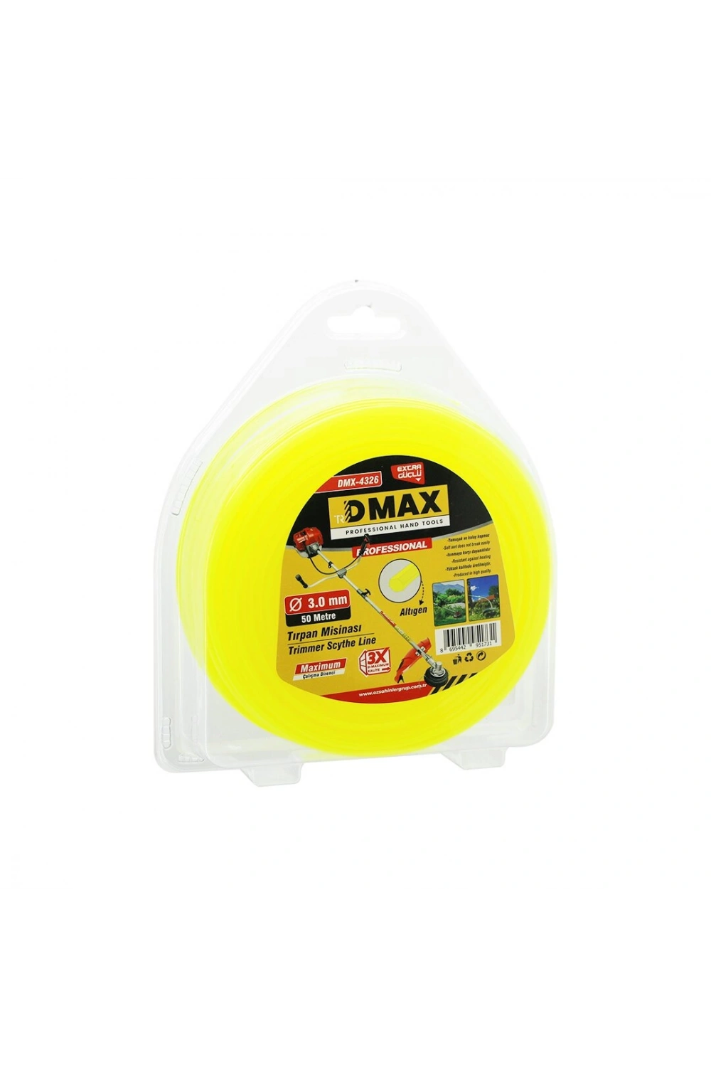 Egonex Dmax Dmx-4326 ( 6gen ) ( 3.0mm X 50mt ) Çim Biçme Tırpan Misinası*30