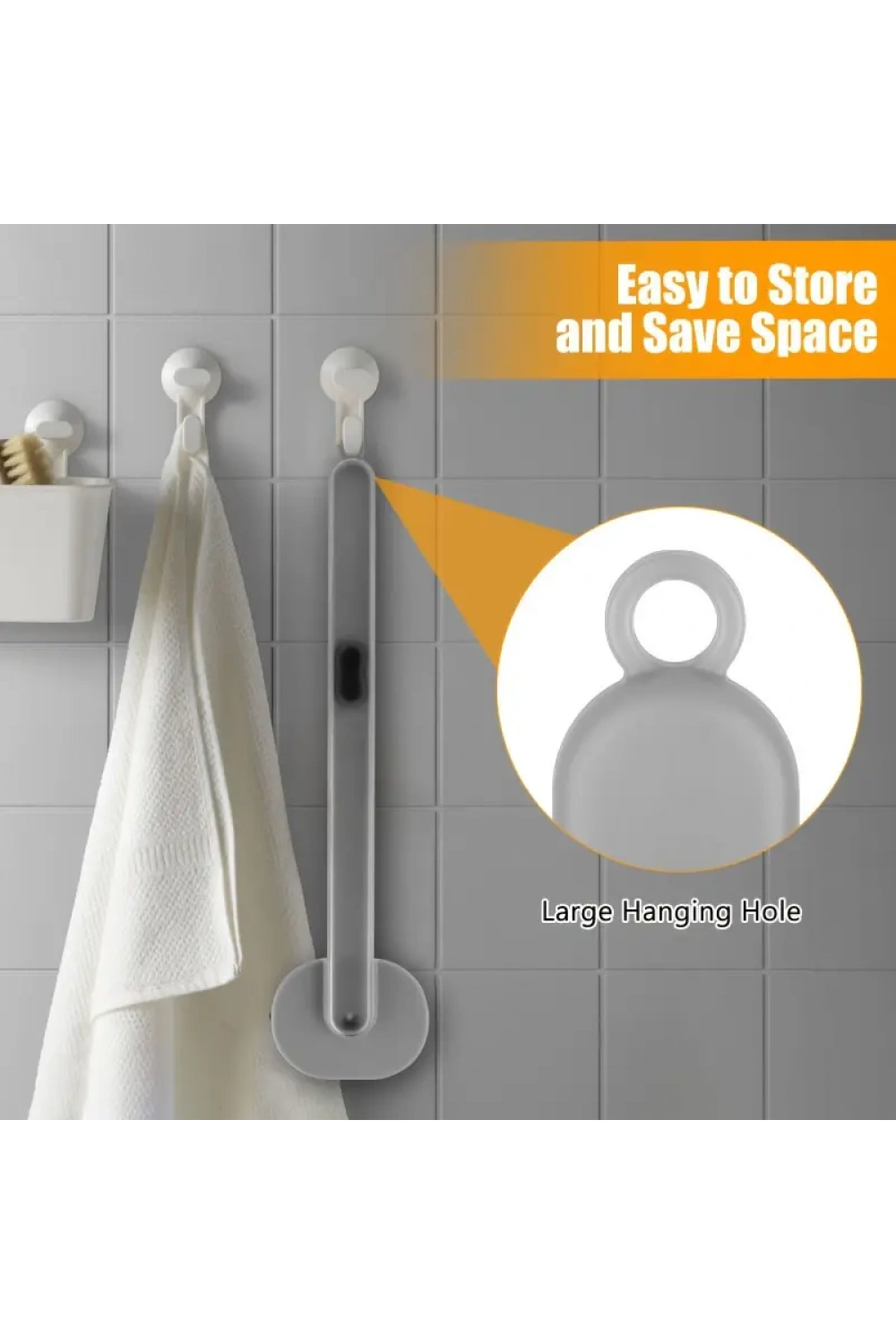 Egonex Duş Jeli Hazneli Uzun Saplı Banyo Sırt Fırçası