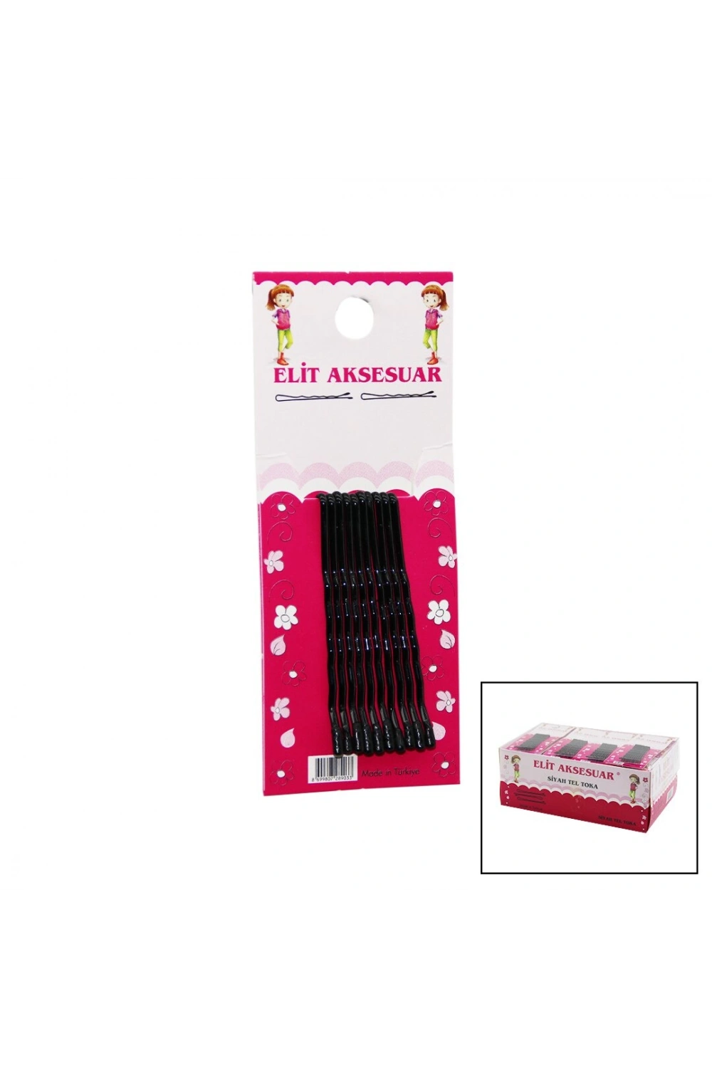 Egonex Elit Aksesuar ( 10pcs ) Siyah Topuzlu Tel Toka*72x76