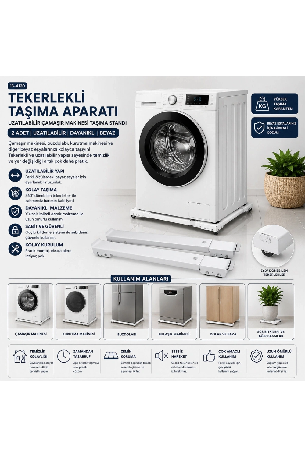 Egonex Enfa Enf-217 Tekerlekli Taşıma Aparatı ( Mini : 45cm Maxi : 70cm ) ( Max:300kg )*20