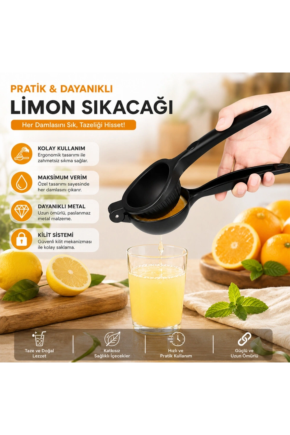 Egonex Enfa Enf-490 ( Eko & Metal ) Limon Sıkacak*100