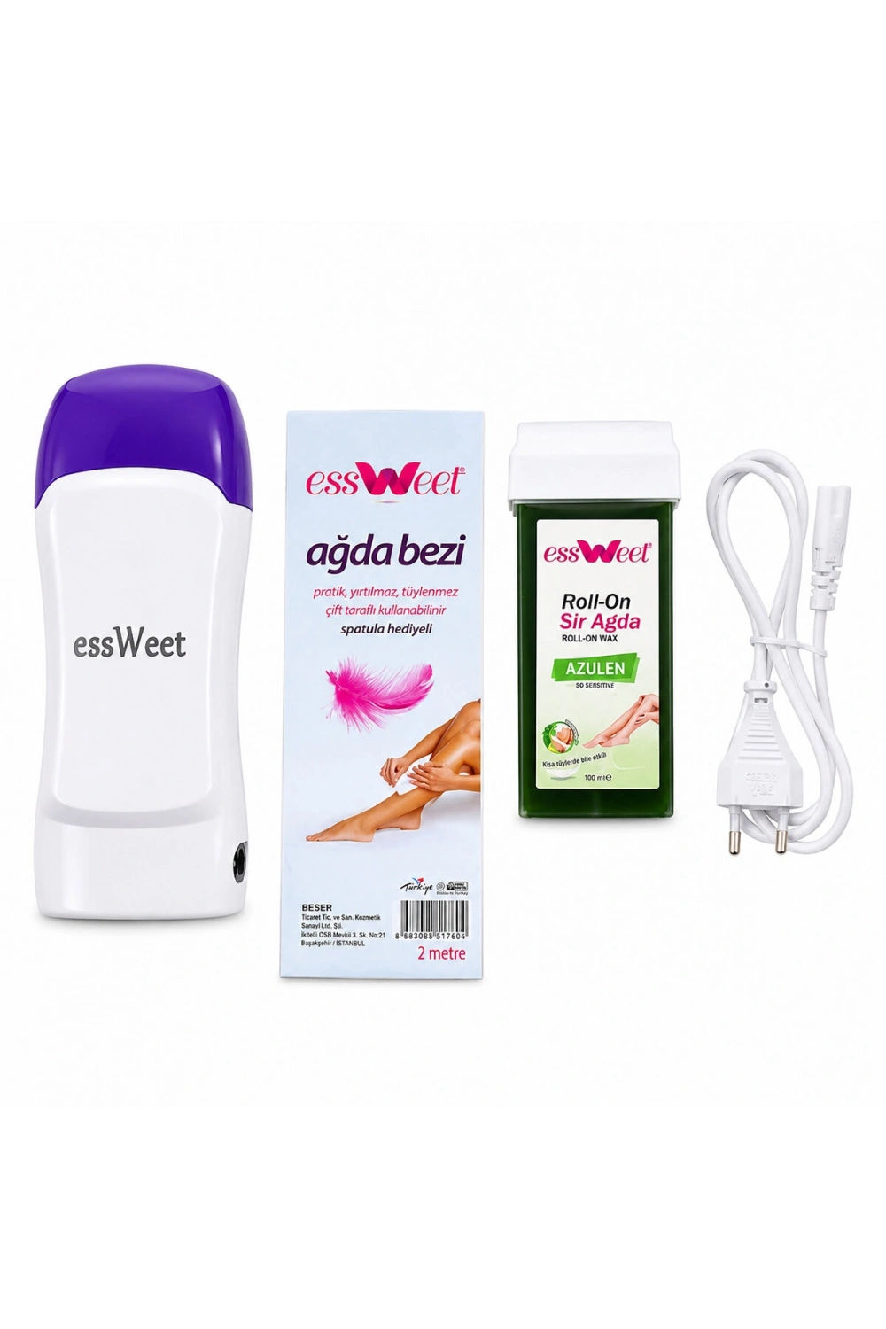 Egonex Essweet Ağda Seti ( Isıtıcı & Roll-on 100ml & Ağda Bezi 2mt )*16