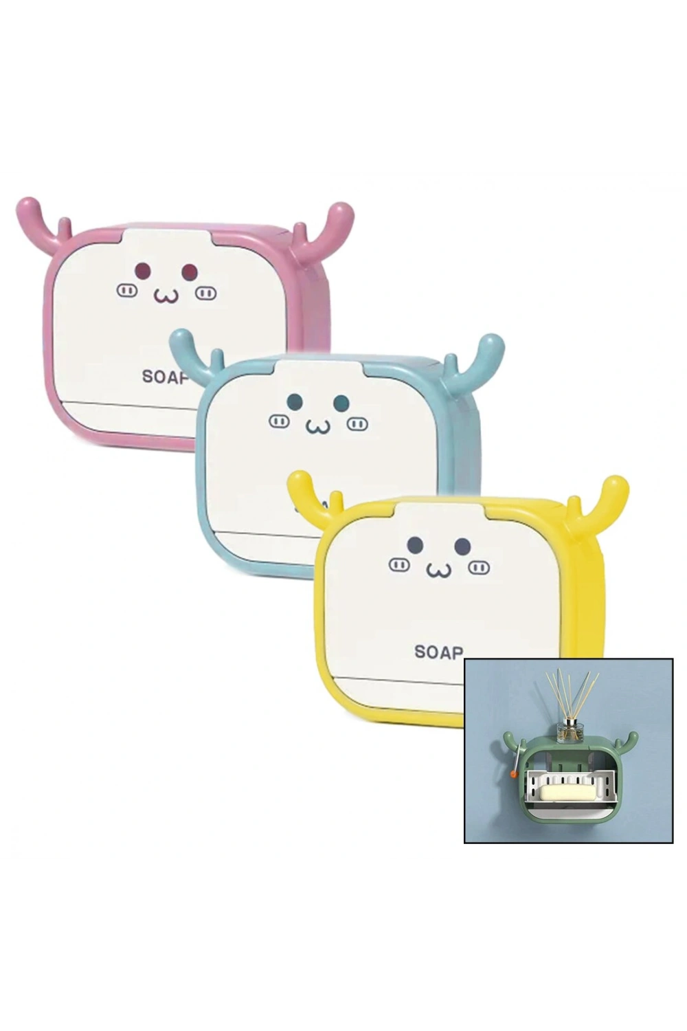 Egonex Flip Drain Soap Box Yakut-11613 Aç Kapa & Figürlü Sabunluk Kutusu & Askılık *200