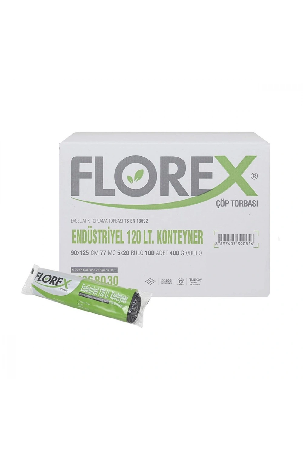 Egonex Florex-509 ( Konteyner & 120lt ) ( Çift Kat ) Endüstriyel Çöp Torba ( 90x125cm )*20=k