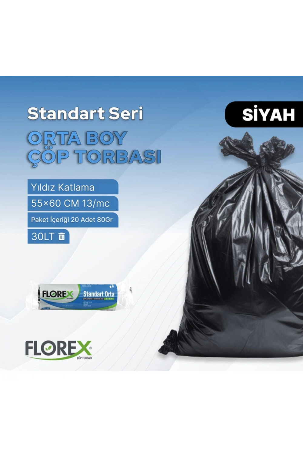 Egonex Florex-525 Çöpsar ( Orta Boy ) ( 20pcs) 55x60cm.çöp Torbası*50=k