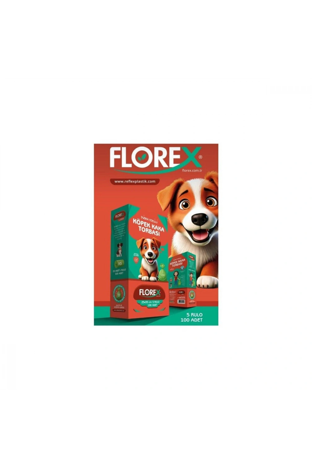Egonex Florex L-2000 ( Köpek & Evcil Hayvan ) ( Kaka Torbası ) ( 5 Rulo X 20pcs = 100 Adet ) ( Pudra Kokulu ) ( 25x35cm ) ( Pet Shop )*24=k