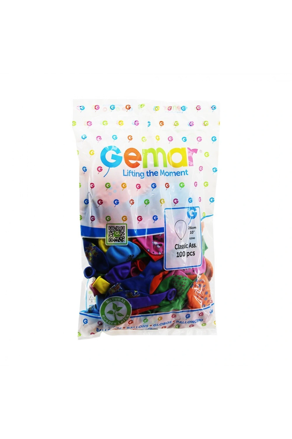Egonex Gemar Classic Ass. Gd-90 ( 10 & 26cm ) ( Karışık Renkli Baskılı ) Balon*1x100