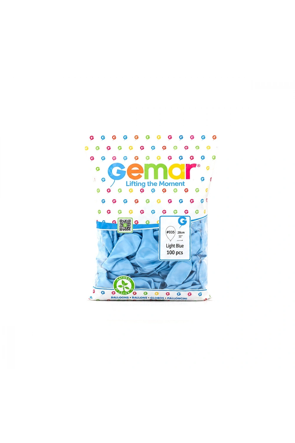 Egonex Gemar Gm-110-35 ( Metalik & Açık Mavi ) Balon ( 11 & 28cm & 100pcs )*1x50