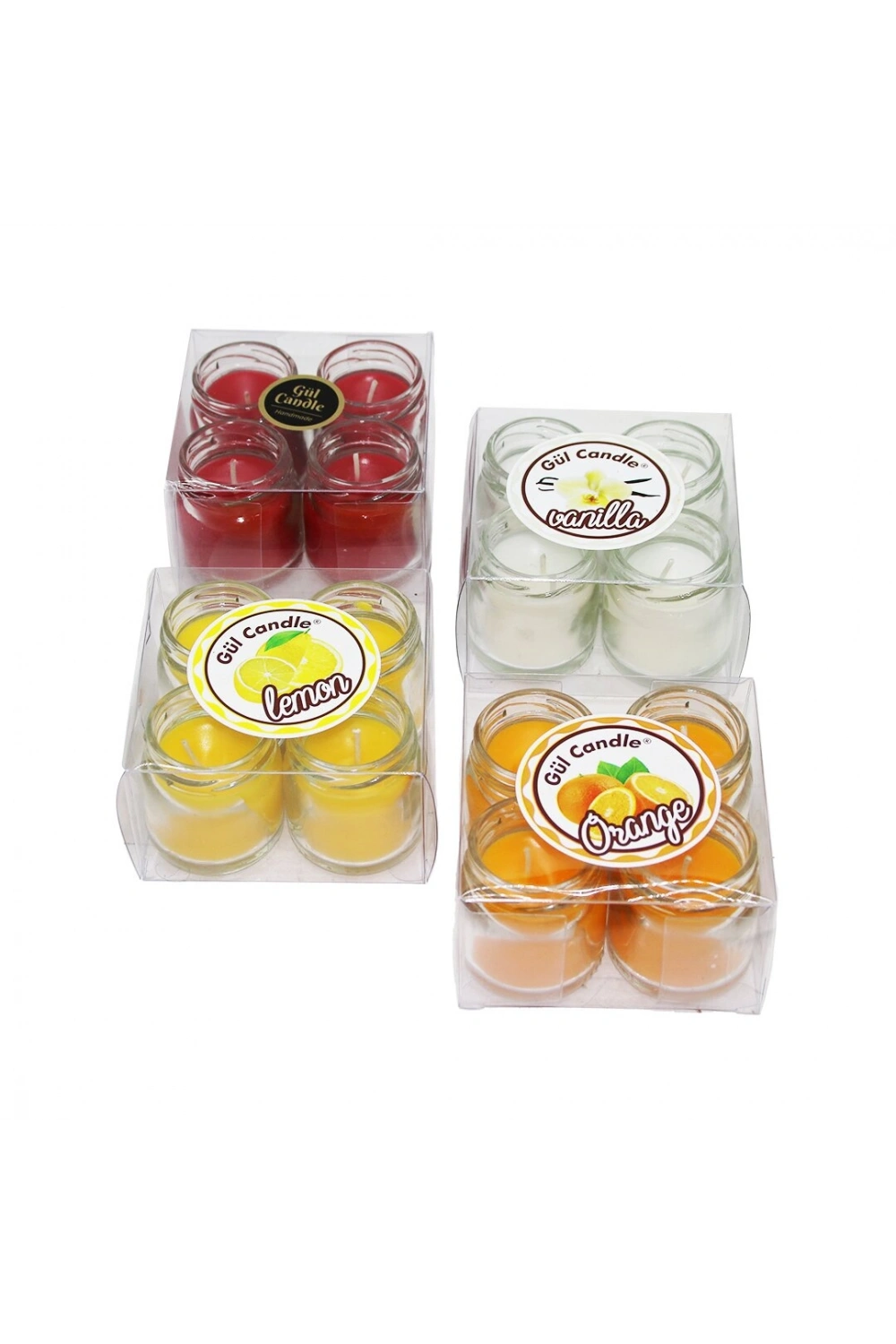 Egonex Gül Candle Gl-218 ( 4pcs ) ( Mini Cam Kavonoz & Kokulu Mum )*40=k