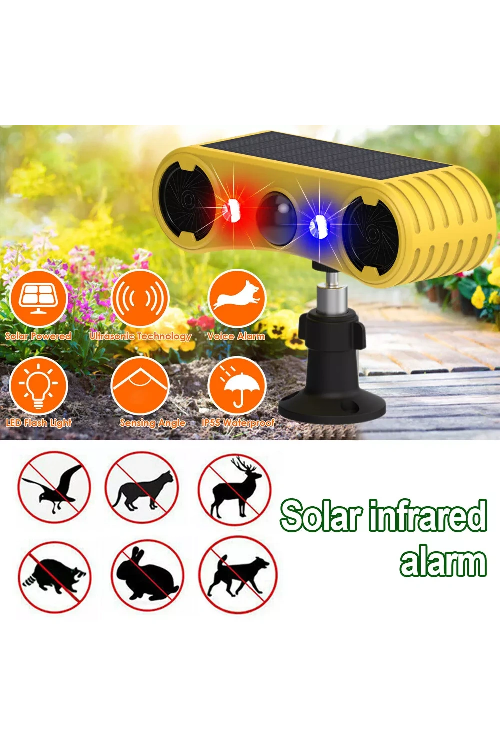 Egonex Güneş Enerjili Ultrasonik Hayvan Kovucu Eg-26950