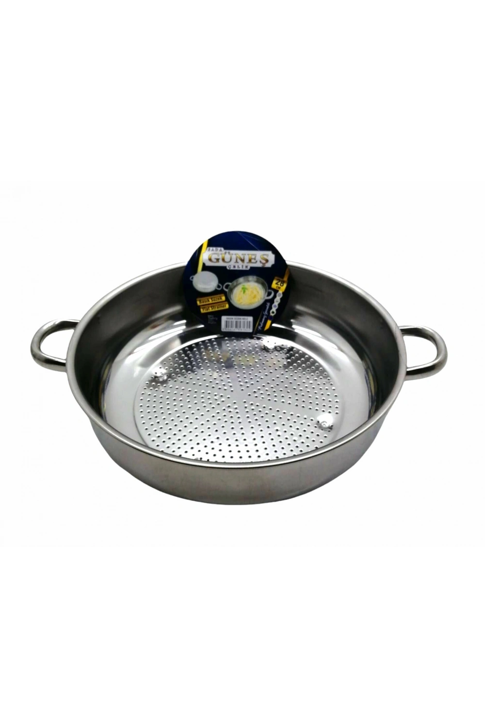 Egonex Güneş ( No-2 ) ( 28cm ) ( Basık ) Süzek Metal Süzgeç ( Kulplu )*75