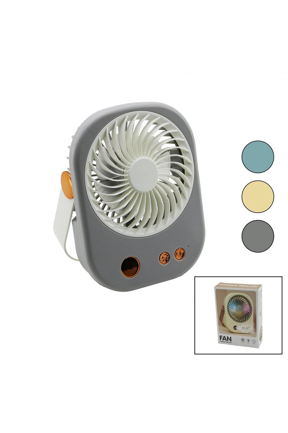 Egonex Hasuba Hs-285 Bjj-565 (ışıklı) (mini Fan) Masa Üstü (usb Şarjlı) (2in1 Kulp=taşıma & Duruş) (3 Kademe Hız) (15.5x12cm) Mini Vantilatör*120