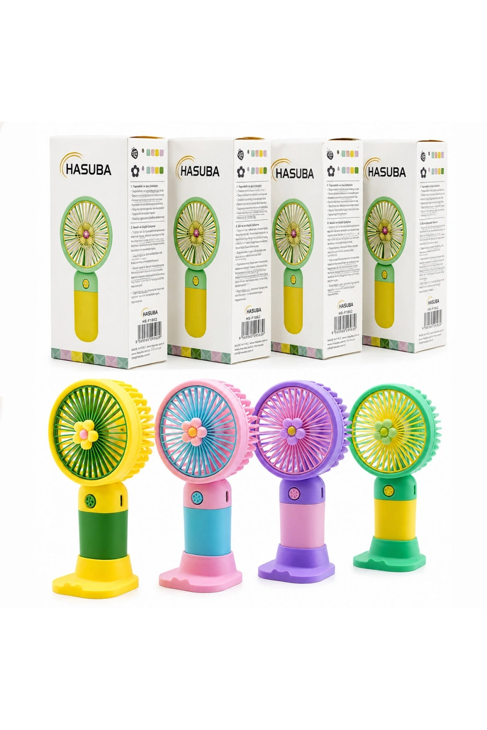 Egonex Hasuba Hs-290 Mini El Fanı ( Usb To Typc-e Şarjlı ) ( 3 Kademe Hız Ayar) ( M.üstü Ayaklı ) Vantilatör Renkli*144
