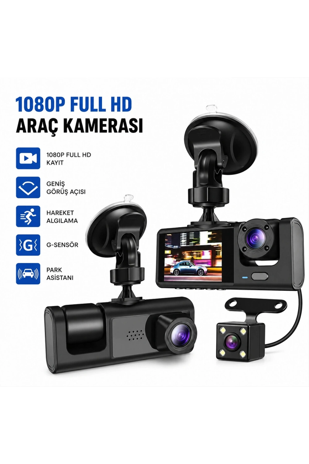 Egonex Hasuba Hs-362 ( Full Hd 1080p ) ( Sensör & Park Asistan & Hareket Algılama ) Oto Araç İçi Kamera*50