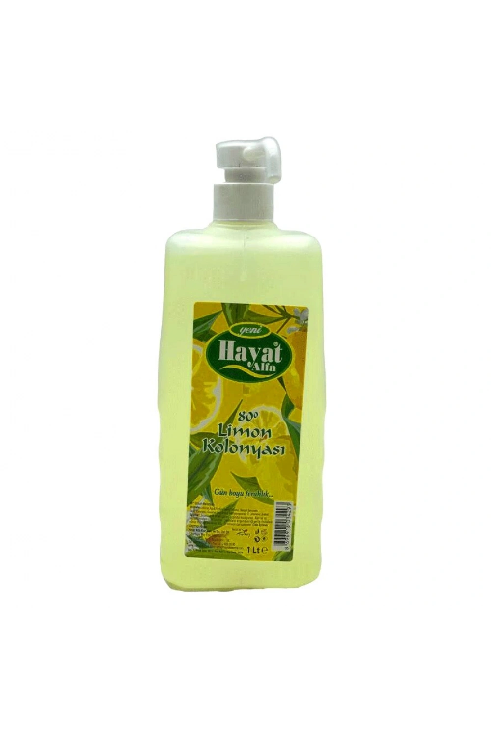Egonex Hayat ( Pompalı Sprey ) ( 1lt ) ( Limon ) Kolonya*12=k