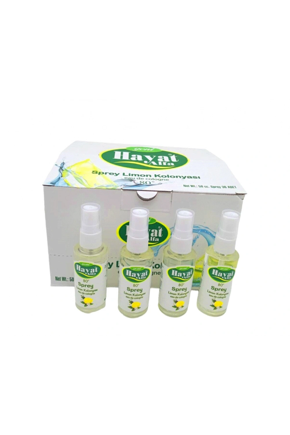Egonex Hayat ( Sprey ) ( 50cc ) ( Limon & 80° ) Kolonya*36x8