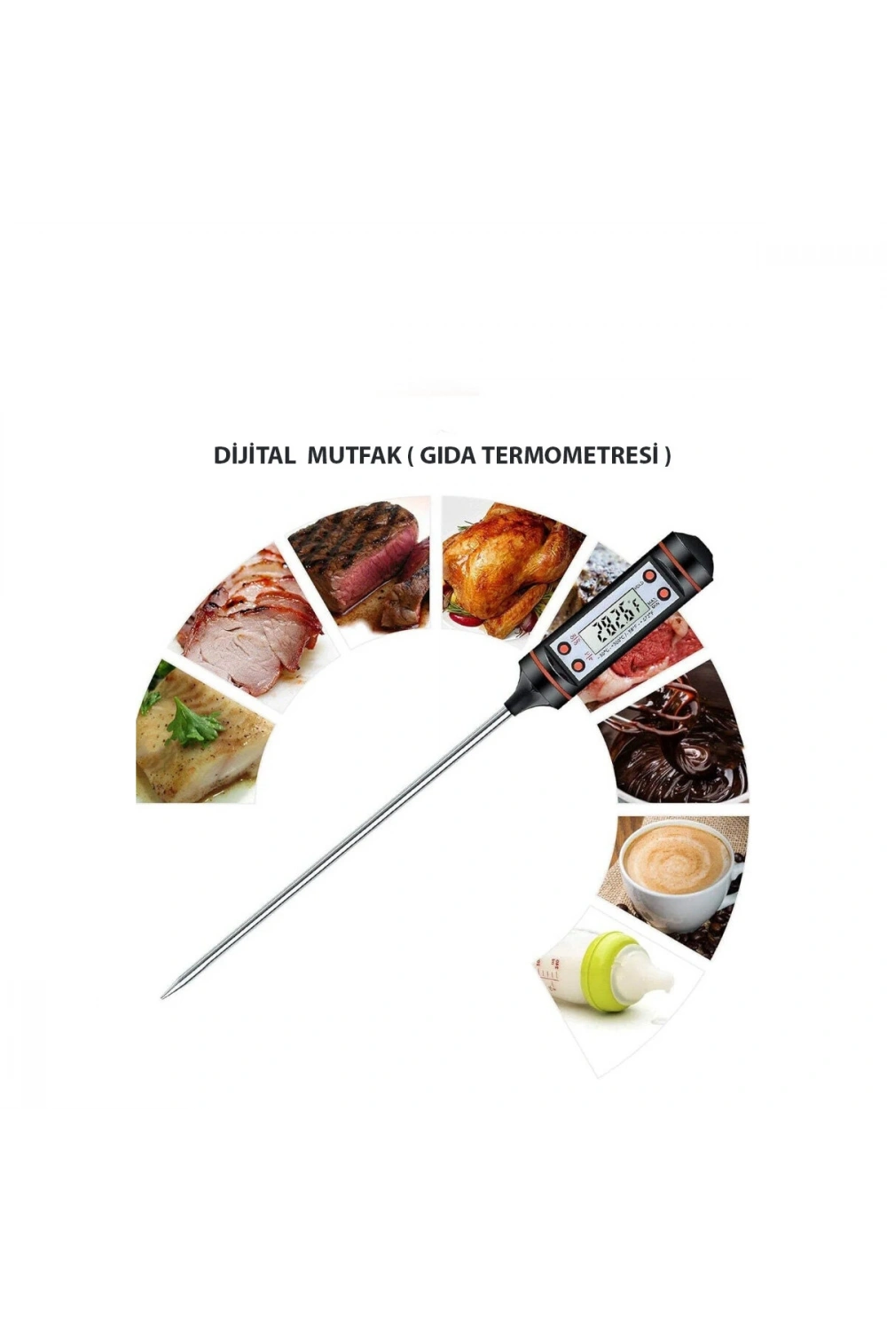 Egonex İbico-484 Dp-37 Digital Thermometer Tp-101 ( Dijital ) Mutfak ( Gıda Termometresi ) ( Çubuk Şiş ) ( -50 °c & +300°c )*20x10