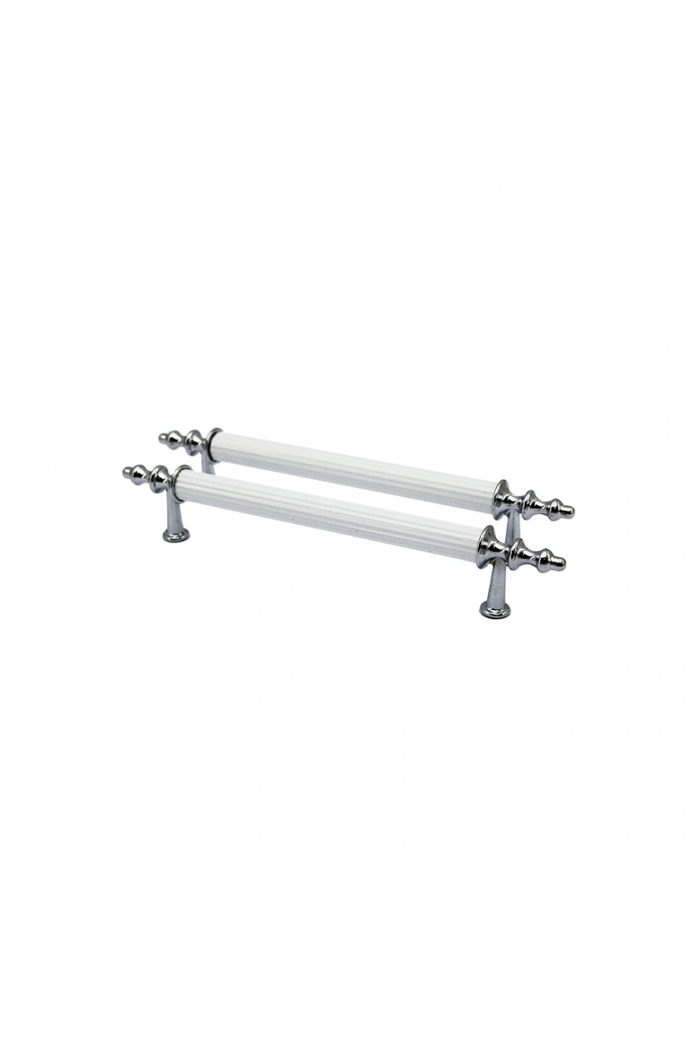 Egonex İbico-918 ( Orta & 13cm ) ( Krom & Beyaz ) Boru Kulp*10x5