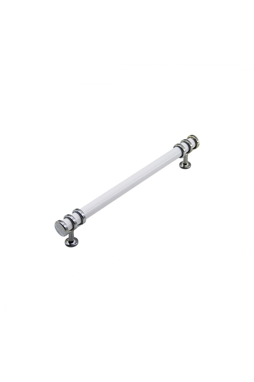 Egonex İbico-946 ( 12.8cm ) ( Yüzük Krom & Kulp Beyaz ) Boru Çekmece Kulp*10x5