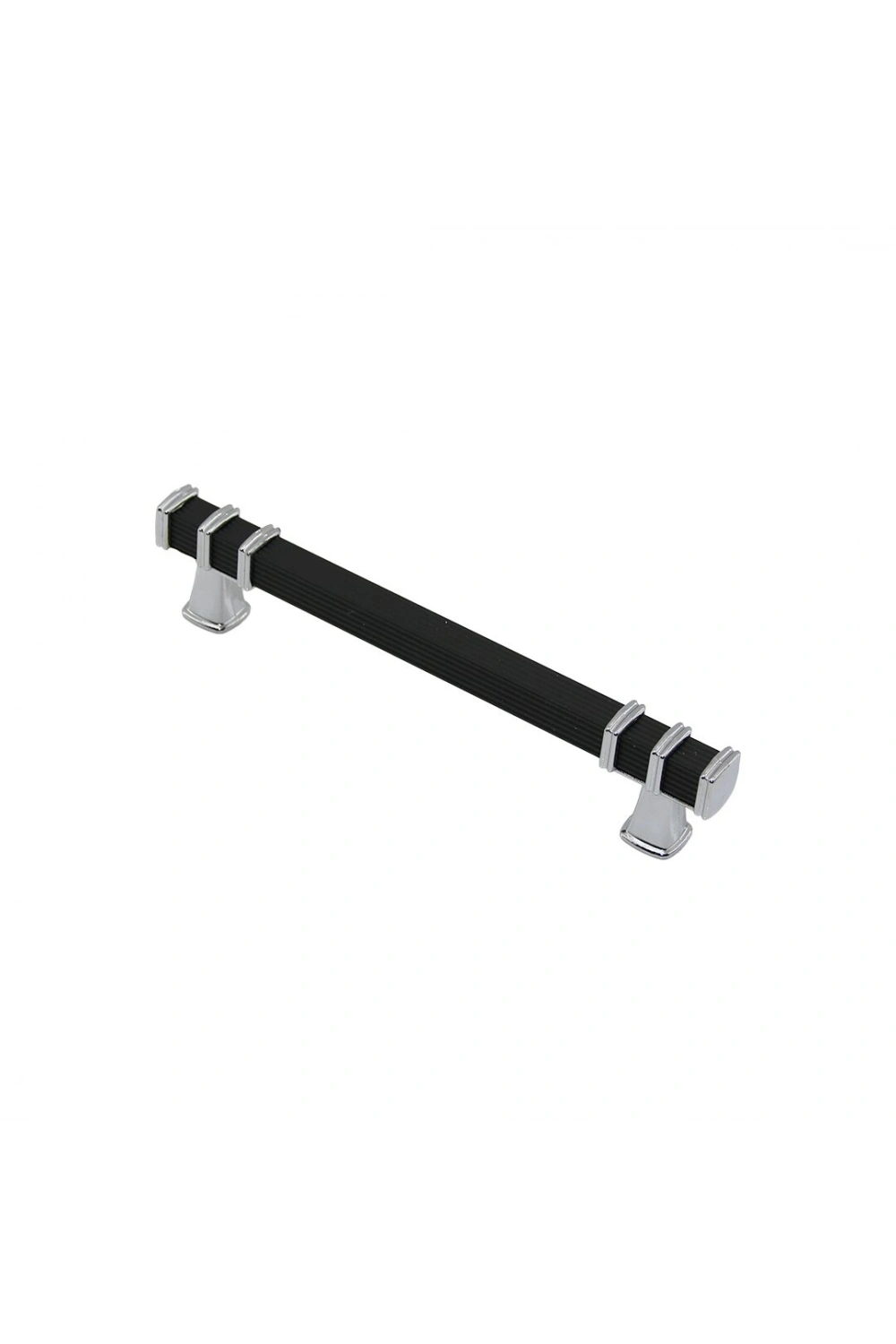 Egonex İbico-964 ( 12.8cm ) ( Yüzük Krom & Kulp Siyah ) ( Kare ) Çekmece Kulp*10x5
