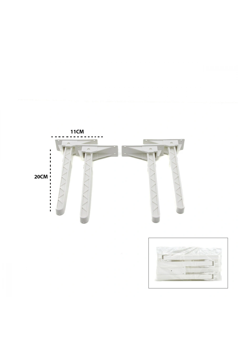 Egonex İBİCO-978 ( BEYAZ ) SOFRA AYAK ( KOMPLE PLASTİK ) ( 20CM ) ( AÇ KAPA )*4X50