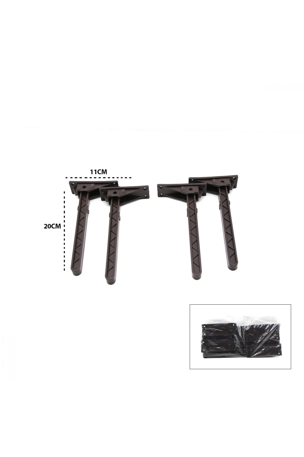 Egonex İBİCO-979 ( KAHVERENGİ ) SOFRA AYAK ( KOMPLE PLASTİK ) ( 20CM ) ( AÇ KAPA )*4X50
