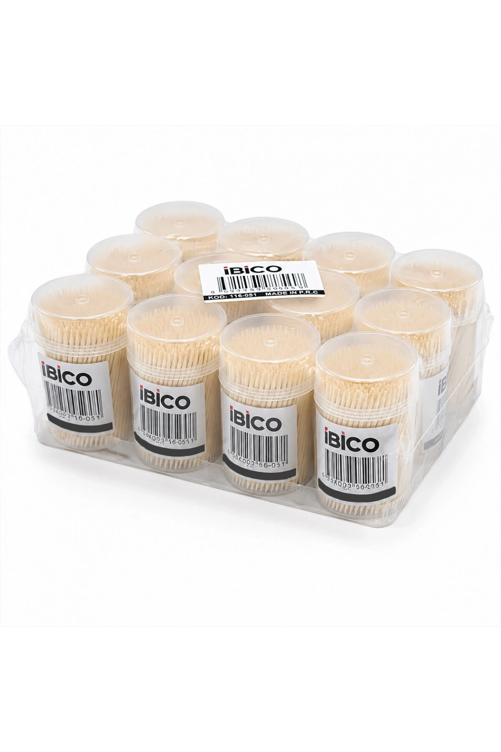 Egonex İbico İ15-060 ( Orta Boy ) Kürdan ( Pvc Plastik Kutu ) ( Tek Tek Çıkar Delikli Kapak )*12x30