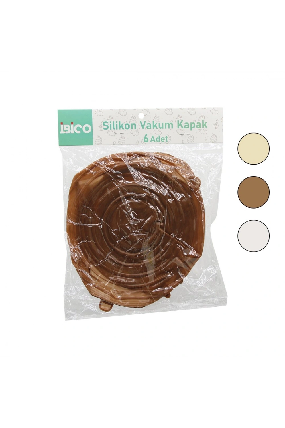 Egonex İbico İ22-025 ( 6pcs ) ( Renkli Silikon ) ( Vakum Kapak ) ( Kap Bonesi )*12x12