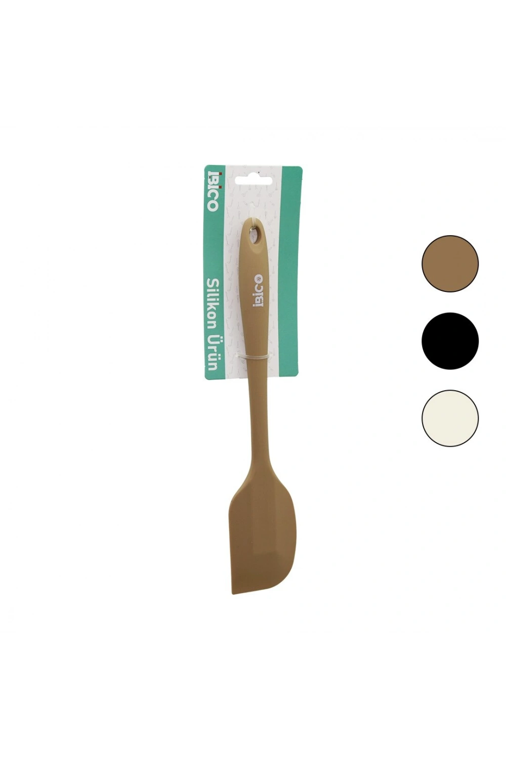 Egonex İbico İ22-032 ( Renkli Silikon ) ( Yan ) Spatula ( Silikon Saplı ) ( 27cm )*12x6