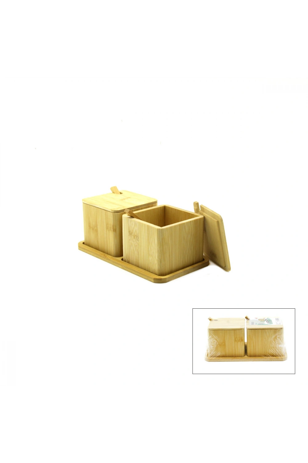 Egonex İbico İ22-322 ( 2pcs ) Baharatlık & Tuzluk ( Ahşap Bambu )*48