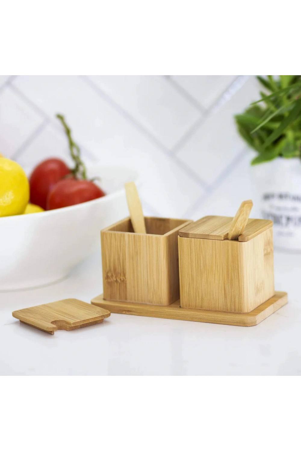 Egonex İbico İ22-322 ( 2pcs ) Baharatlık & Tuzluk ( Ahşap Bambu )*48