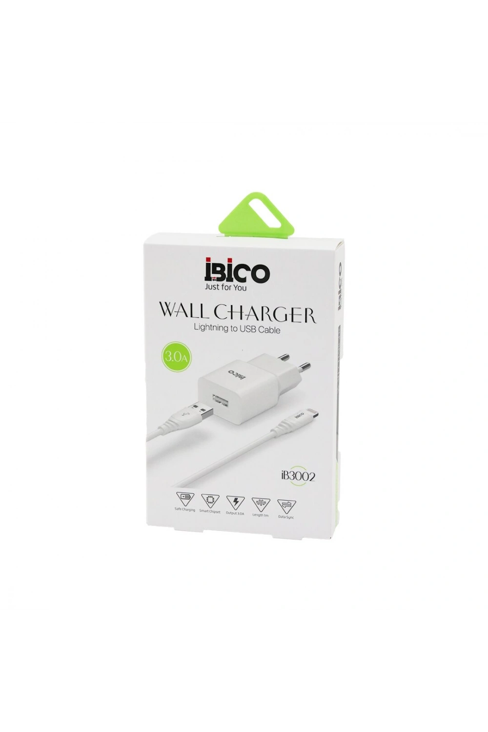 Egonex İbico İb-3002 ( Usb To=( İphone ) (set) (ev Başlık+ Kablo=1mt) Telefon Şarj ( Hızlı ) ( 3.0a ) ( 9v-12v )*5x20