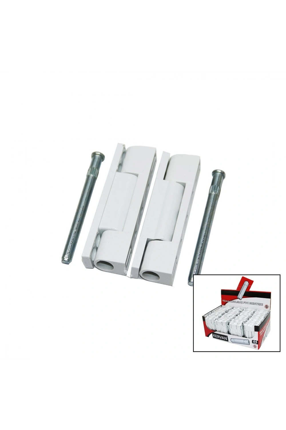 Egonex Kervan ( 2 Pcs & Plastik ) ( Beyaz & 90mm ) Pvc ( Kapı ) Menteşe*44x8