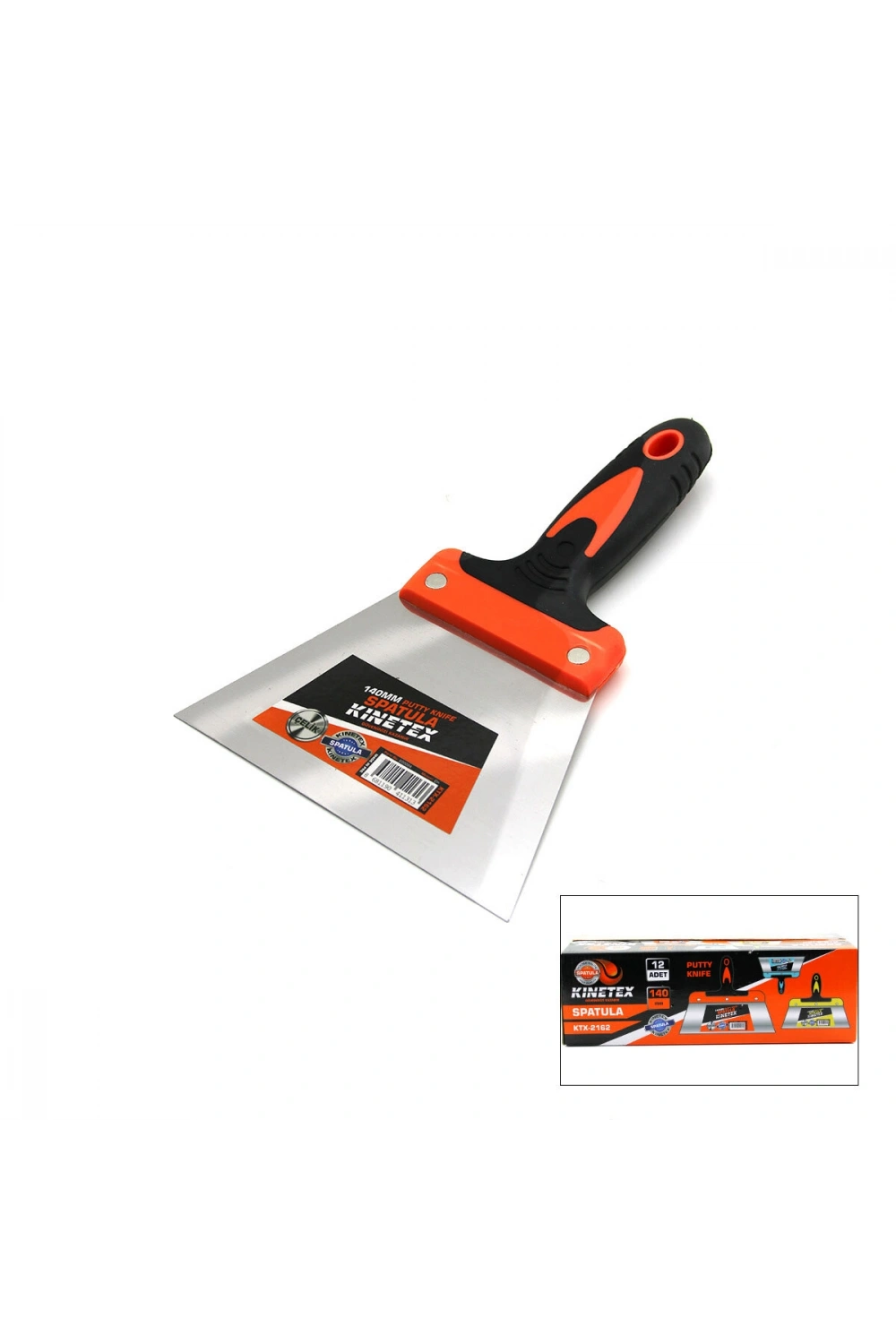 Egonex Kınetex Ktx-2162 ( 140mm ) Kauçuk Saplı & Çelik Boyacı Spatulası*12x10