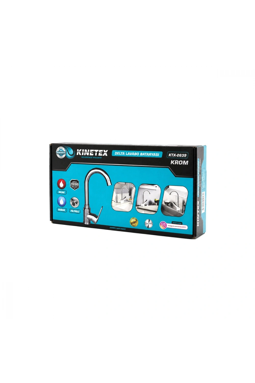 Egonex Kınetex Ktx-2639 ( Krom ) Delta Lavabo Bataryası ( Aç Kapa)*12