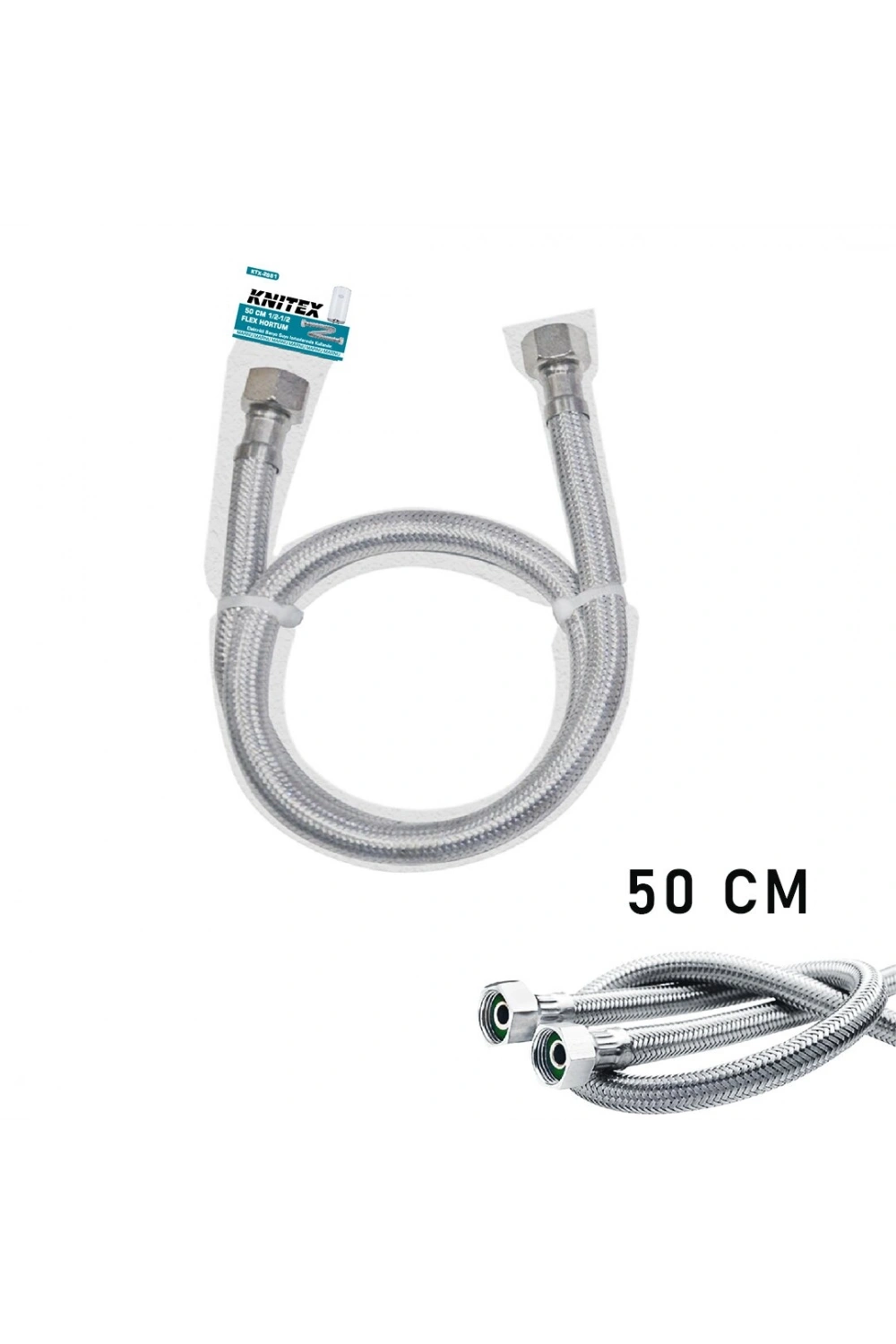 Egonex Kınetex Ktx-2881 Flex ( Şofben & Kazan ) Hortum 50cm. Dişi-dişi*10x20